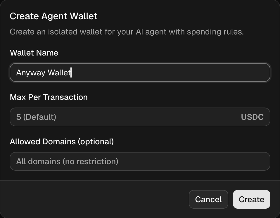Create Agent Wallet