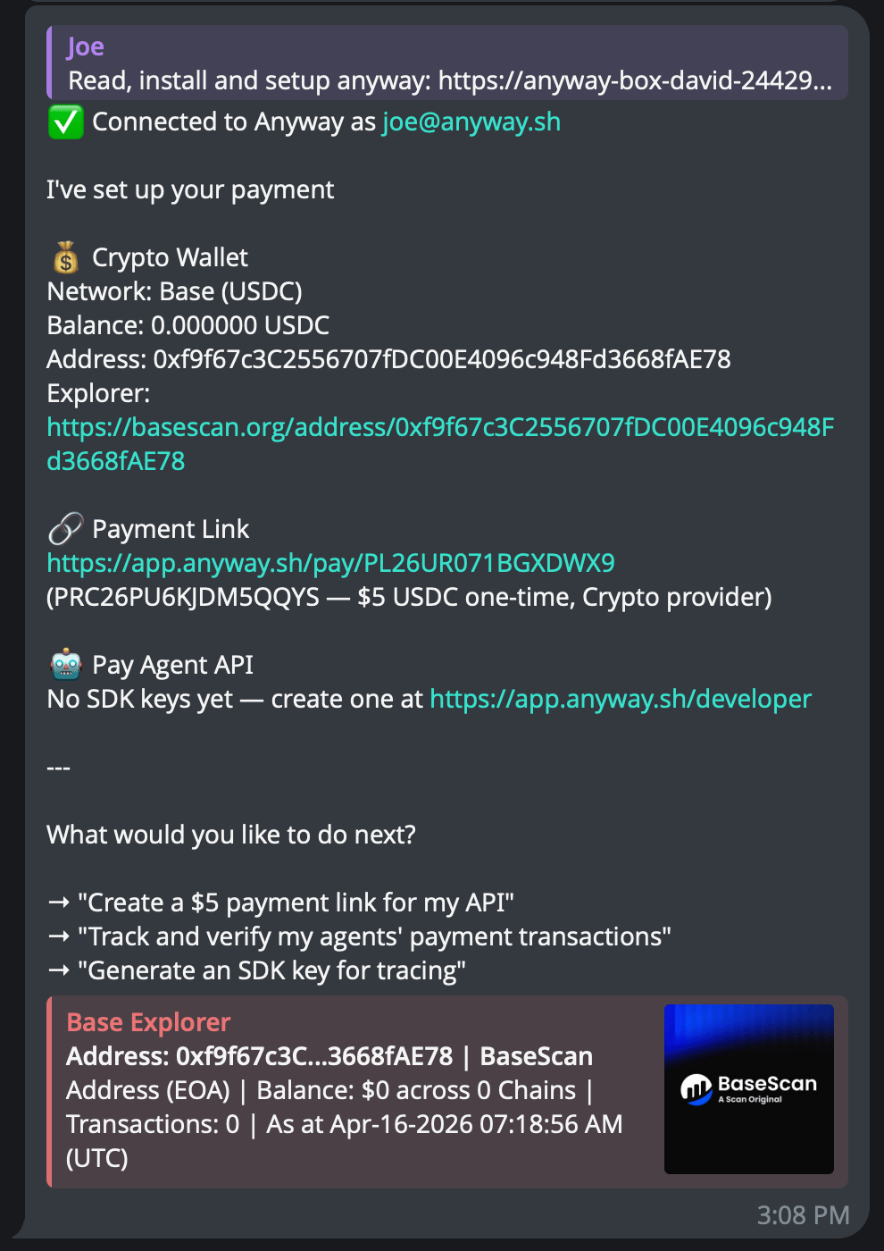 Connected confirmation
