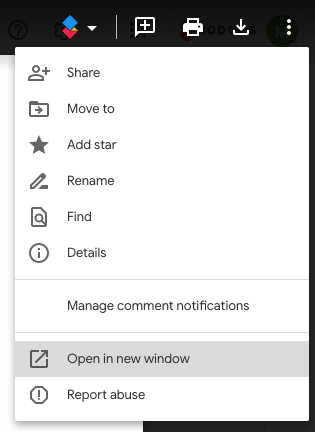 File ID open in new window menu