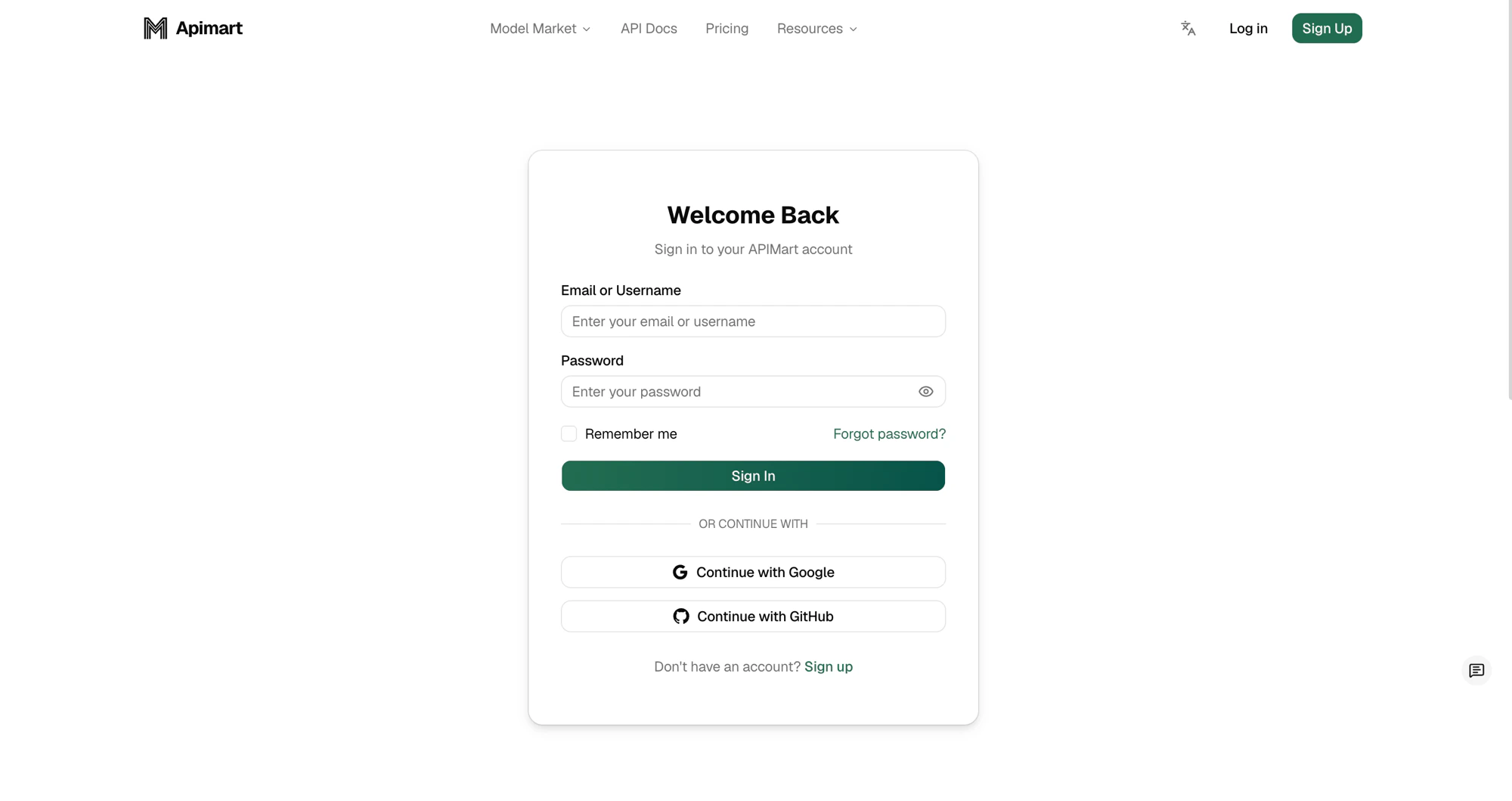Sign in to your APIMart account
