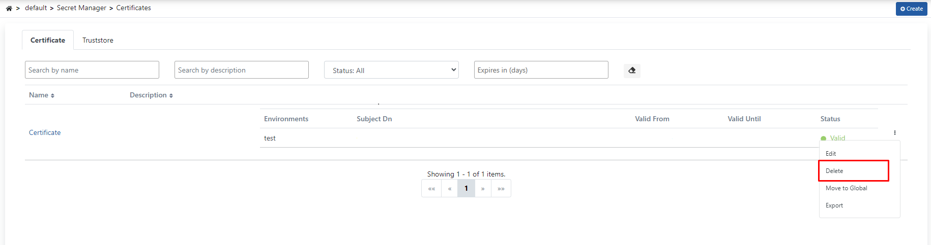 Certificate Deletion