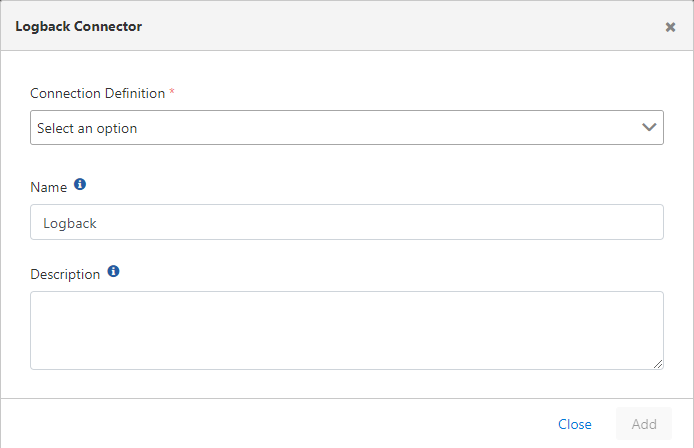 Logback Connector Configuration