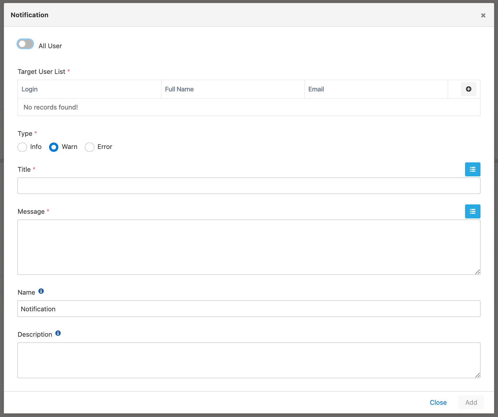 Notification Connector Configuration