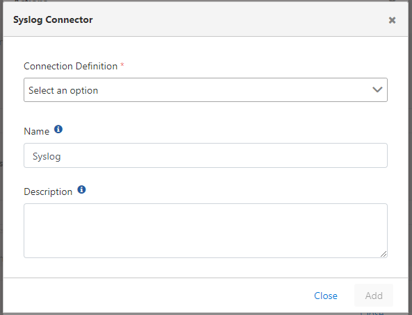 Syslog Connector Configuration