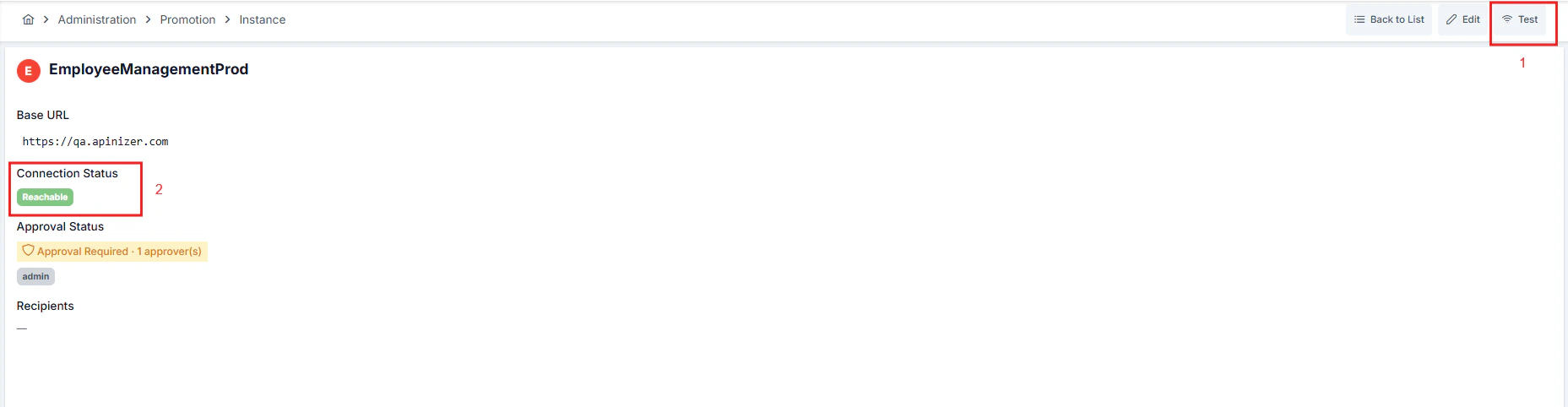 Bağlantı testi sonucu