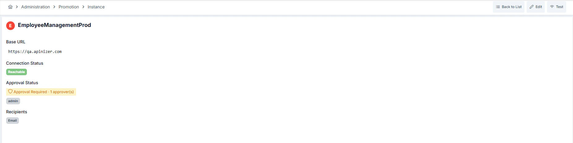 Instance detay ekranı