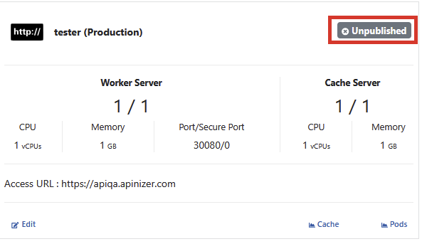 Yayınlanmamış Gateway Runtime Ortamı Seçimi