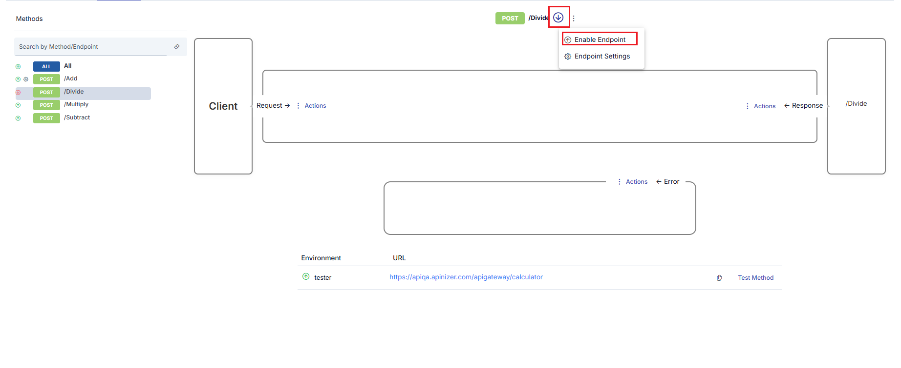 SOAP metodun devre dışı bırakılması ekranı