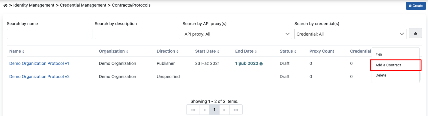 Sözleşme/Protokol Ekleme