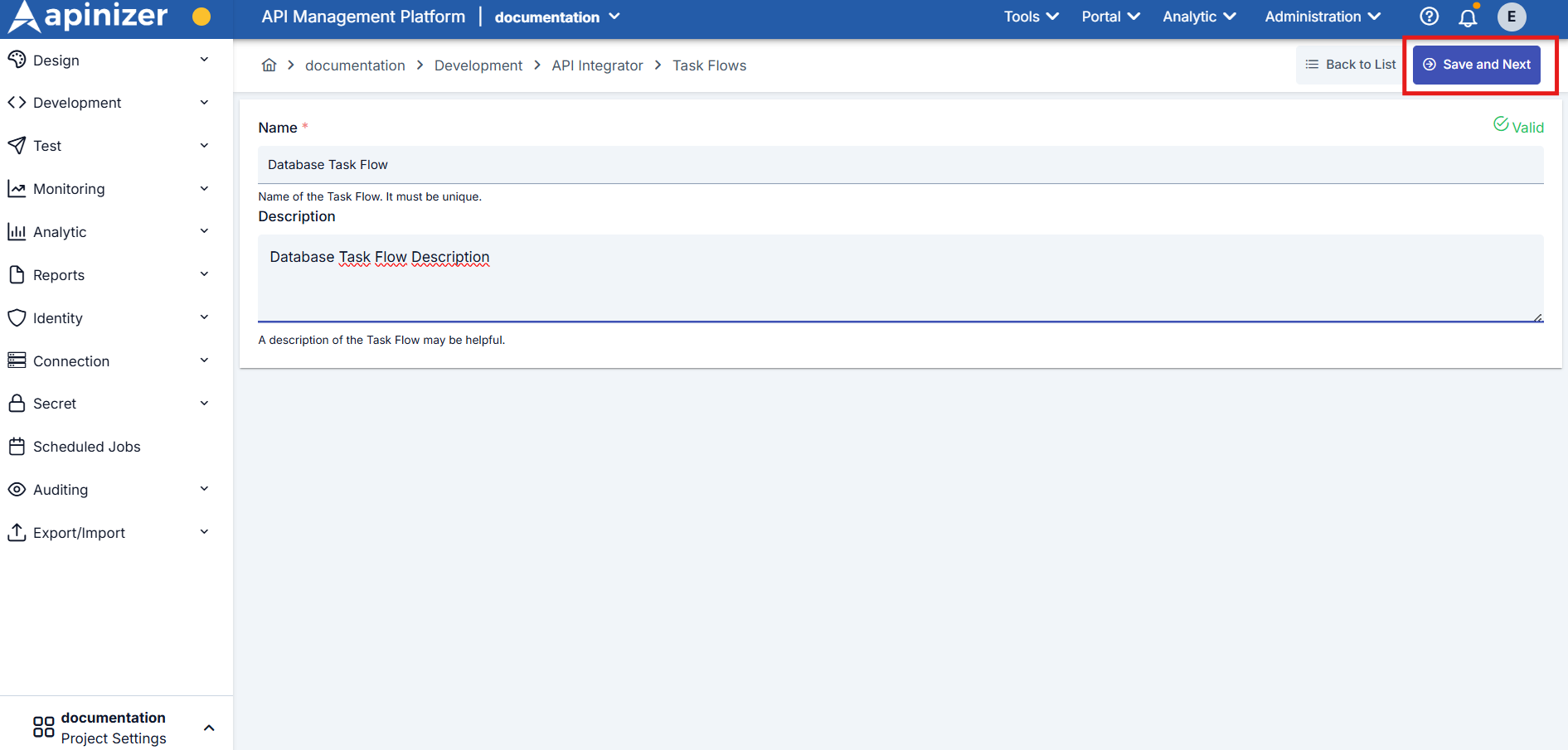 Task Flow Creation Form