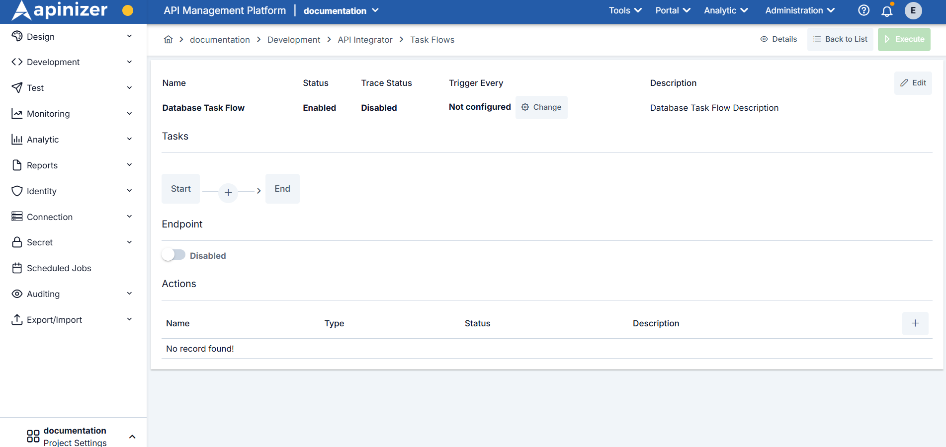 Task Flow Configuration Screen