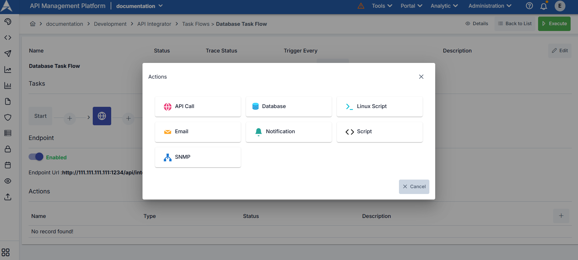 Action Type Selection