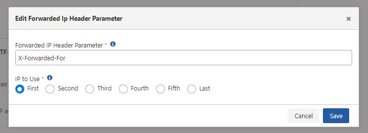 Forwarded IP Header Settings