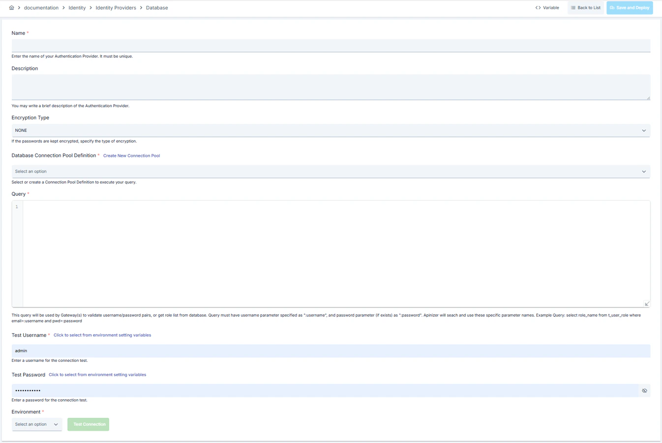 Identity Authentication Connection with Database