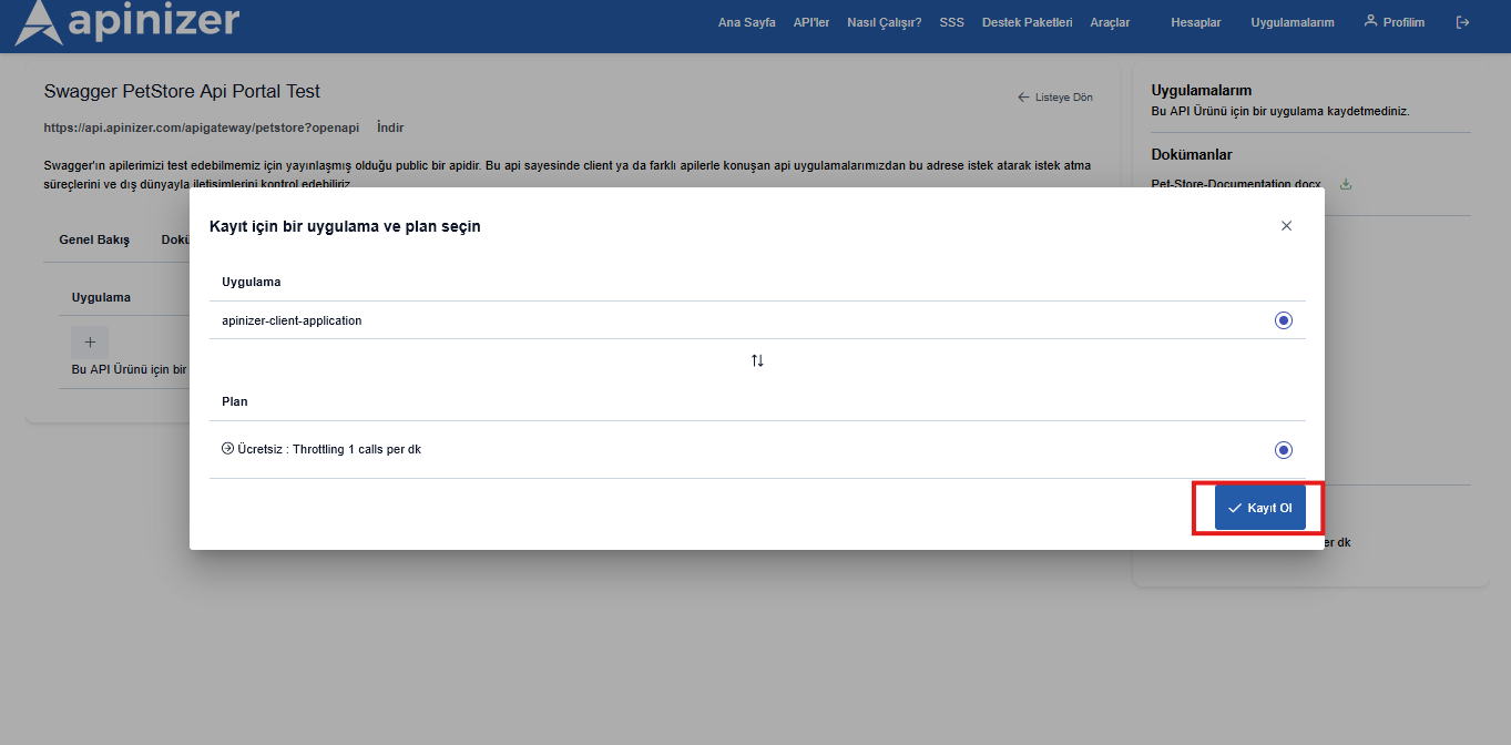 Application Registration Request Sent