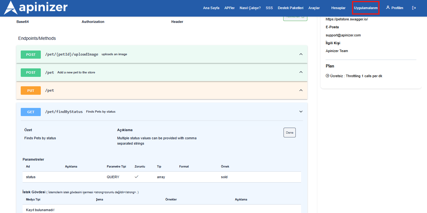 My Applications Page