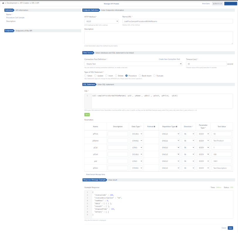 Method Creation - IN Parameters