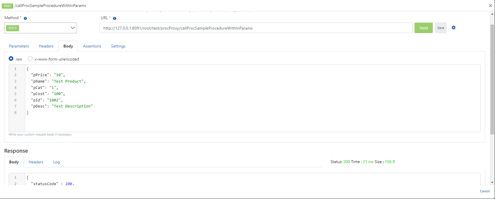 IN Procedure Test Result
