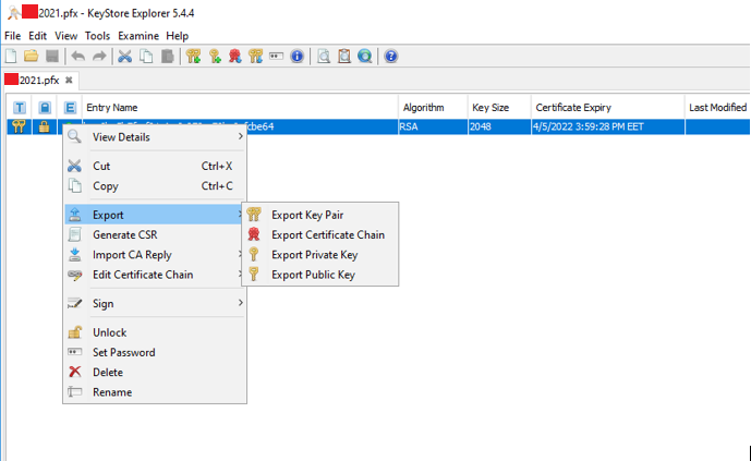 Opening PFX File with KSE