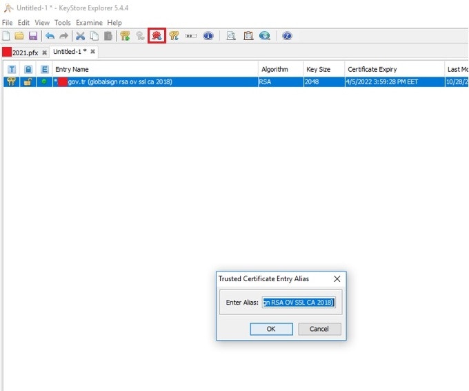 Certificate Chain Import
