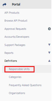 Responsible Unit Menüsü