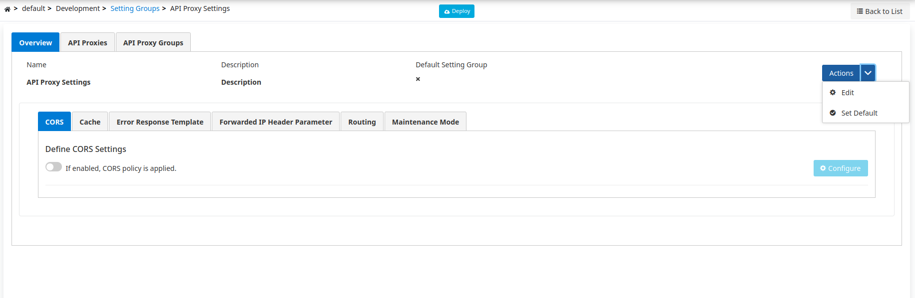Ayar Grubu Ayarları