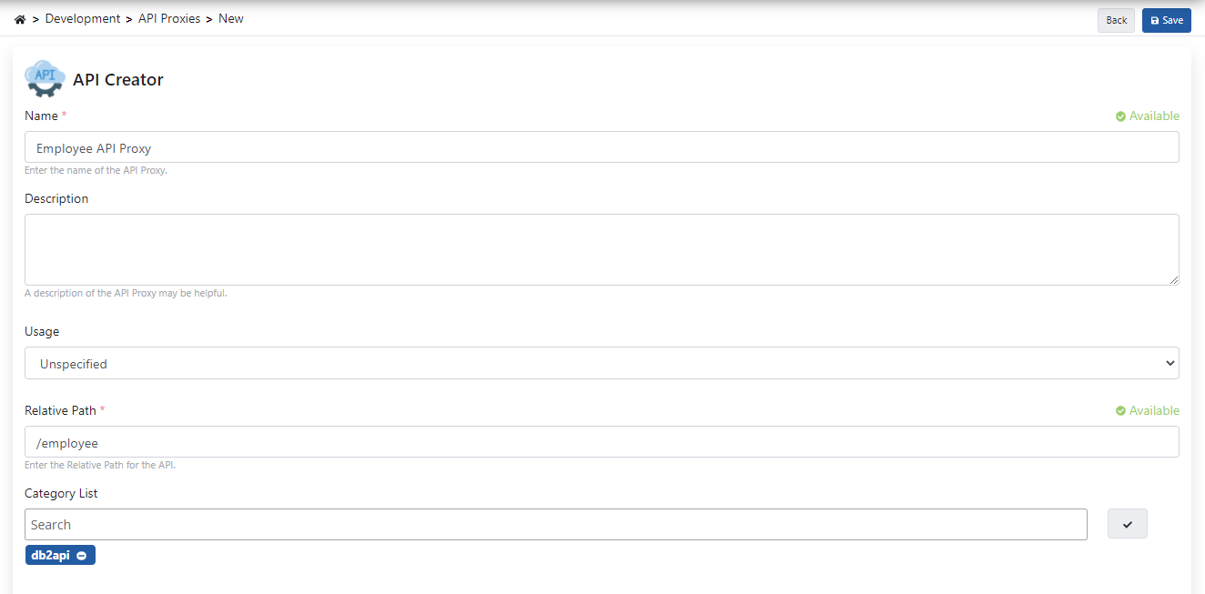 API Proxy Oluşturma Formu