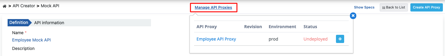 Manage API Proxies