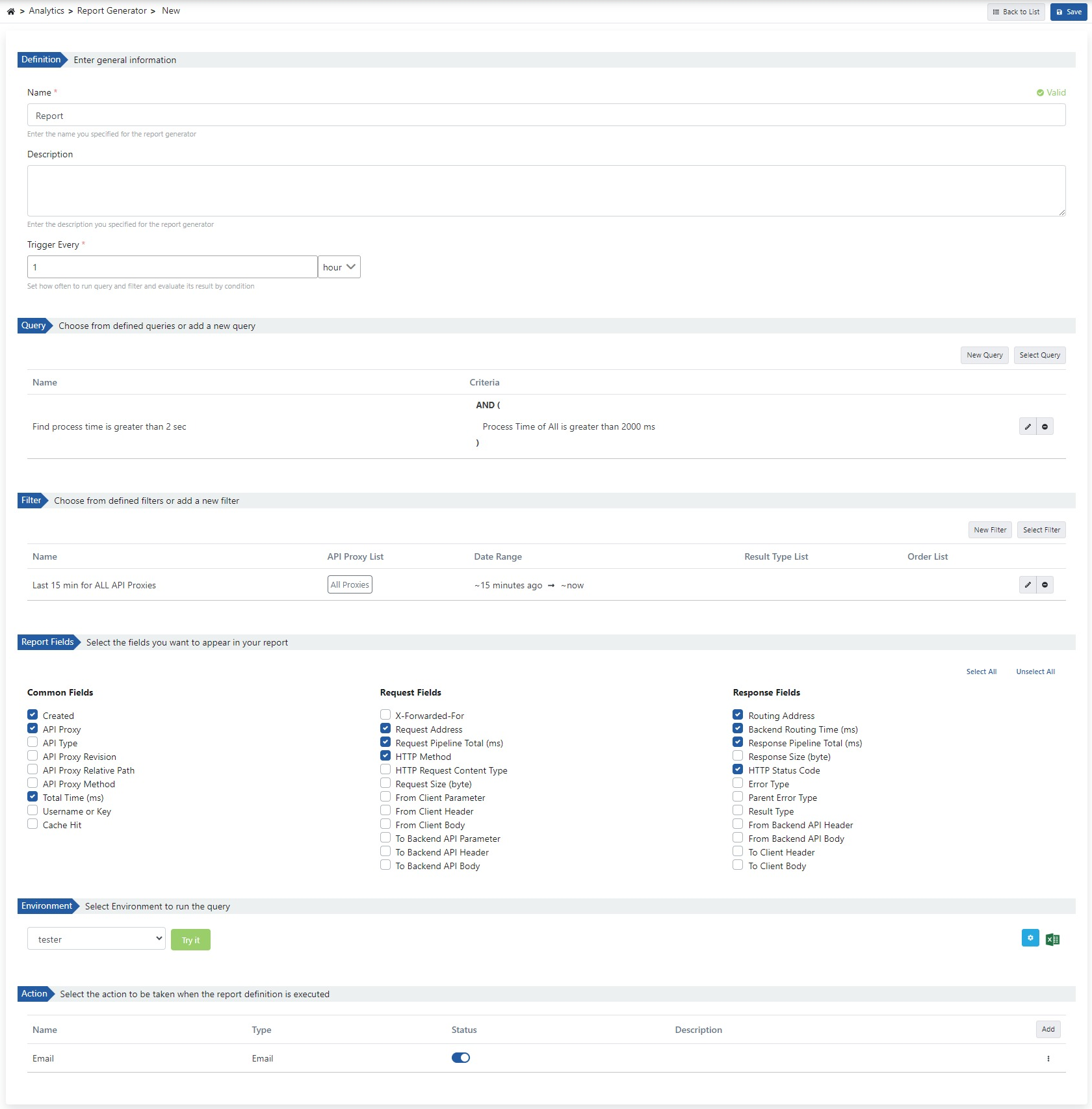 Report Generator Creation Form