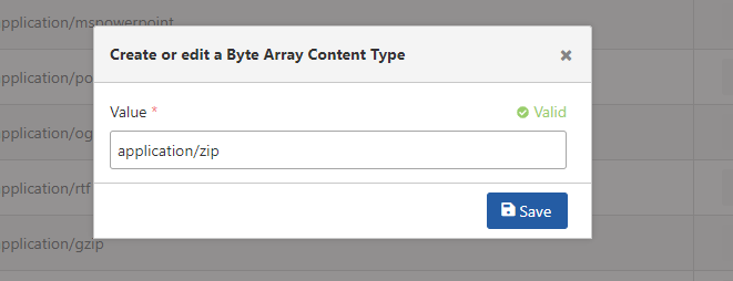 Byte Array Content Type Oluşturma