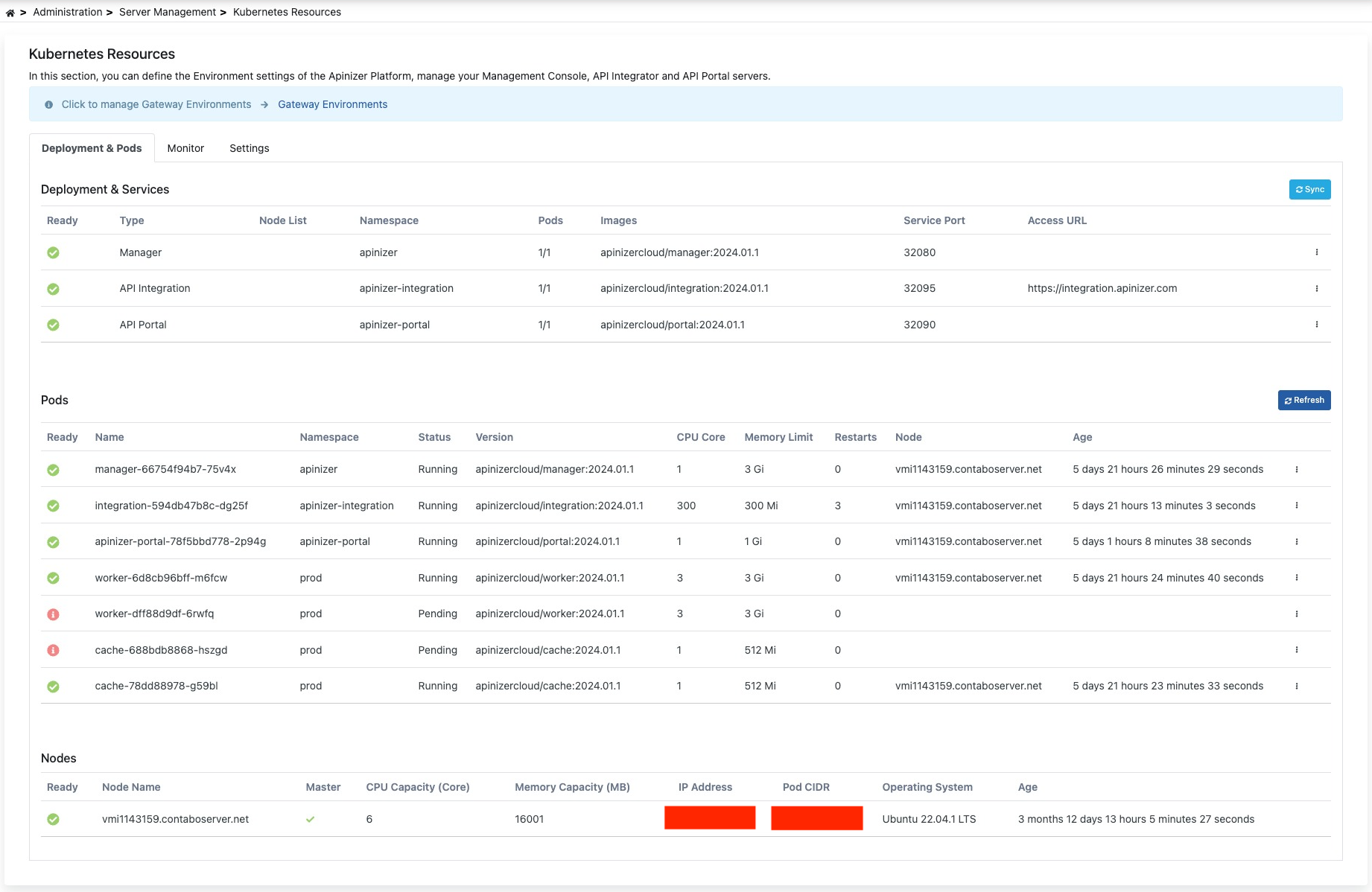 Kubernetes İş Yükleri Ana Ekran
