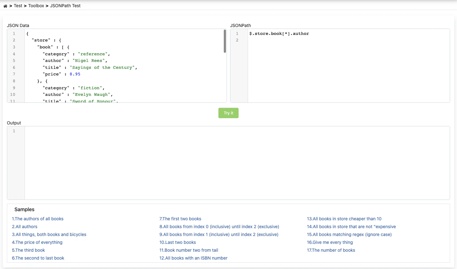 JSONPath Test
