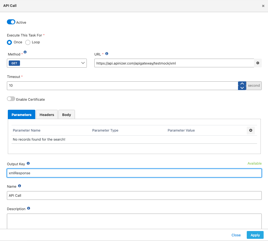 Görev-1: API Call konnektörü ile veri okuma
