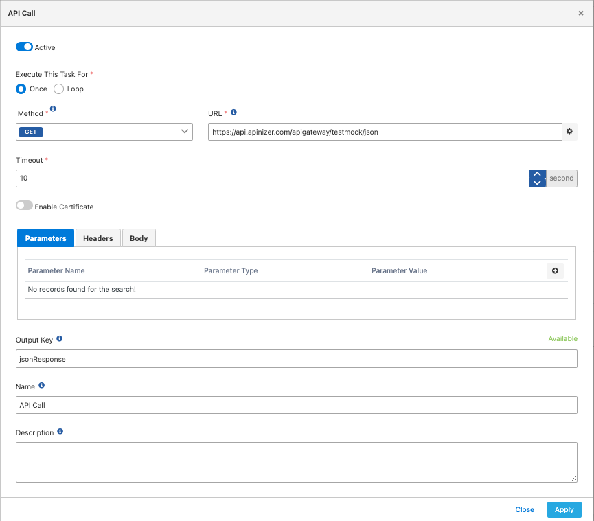 Görev-1: API Call konnektörü ile veri okuma