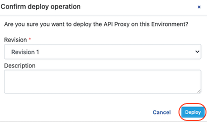 Deployment Confirmation Screen