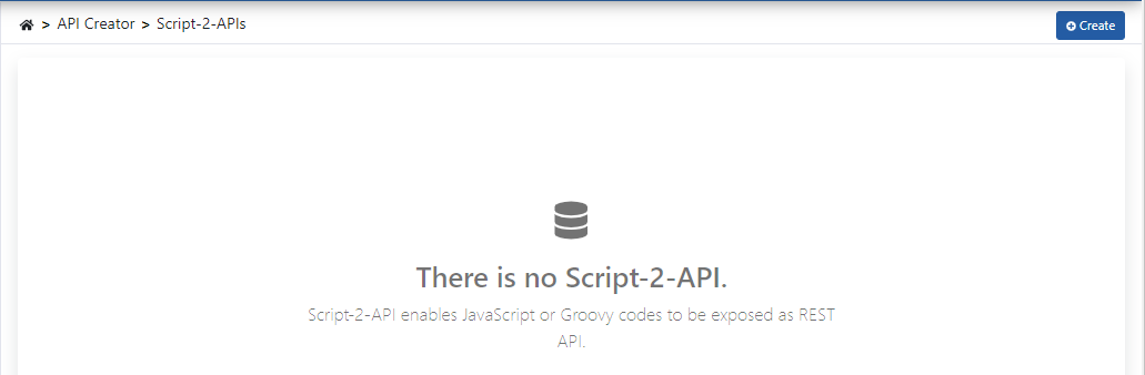 Script-2-API Creation Screen