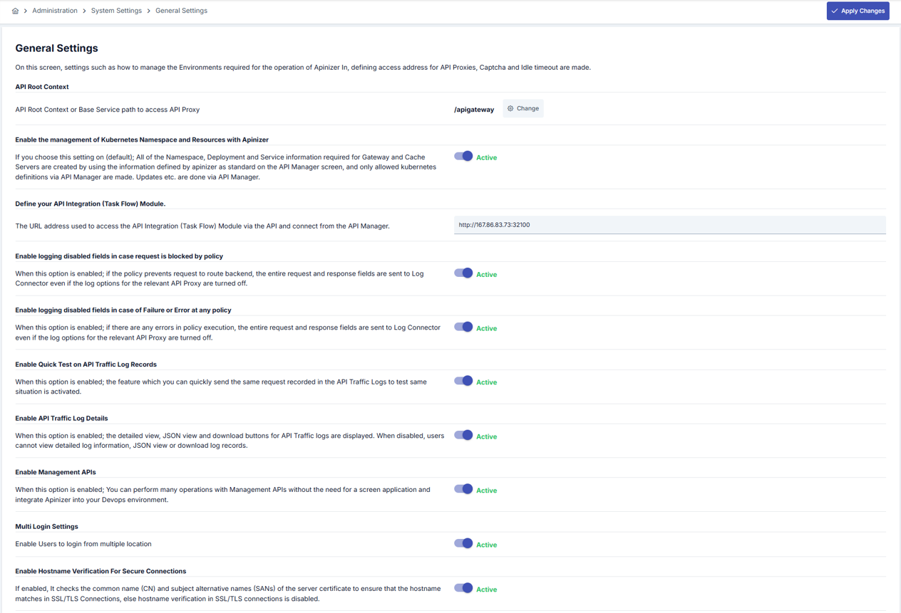 Genel Ayarlar Ekranı
