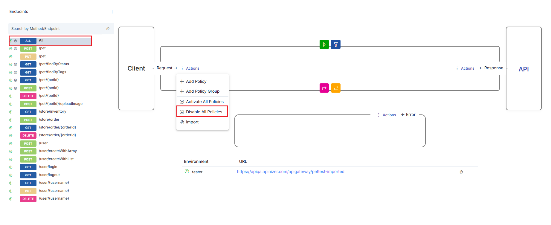 Disable All Policies