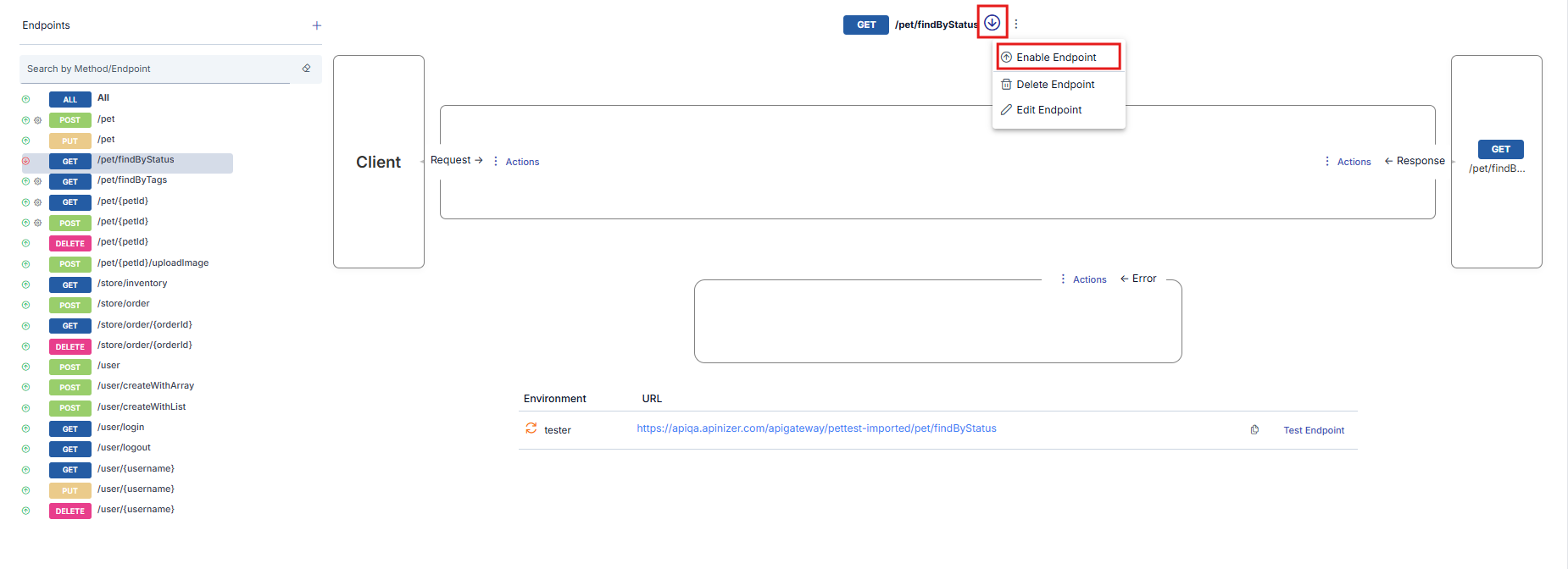 Metot/Endpoint Devre Dışı Bırakma