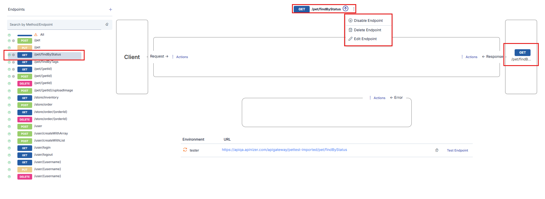 Metot/Endpoint Seçme