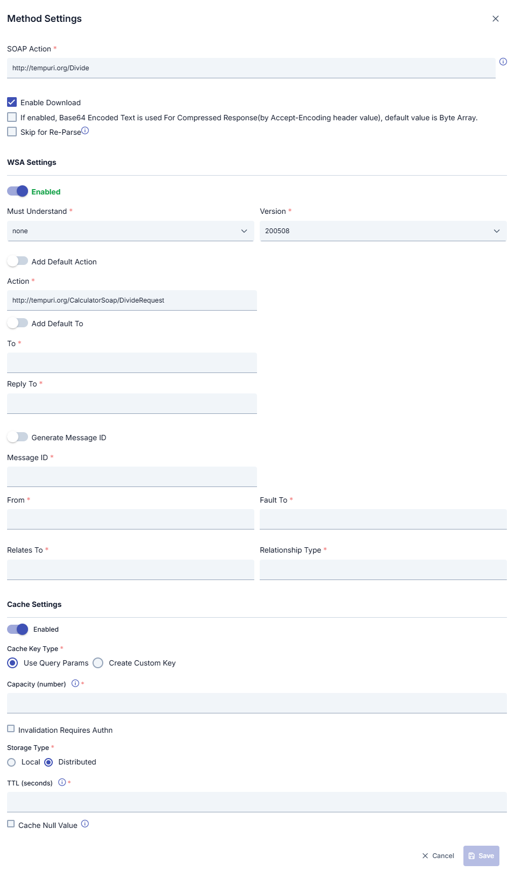 SOAP Metod Ayarları