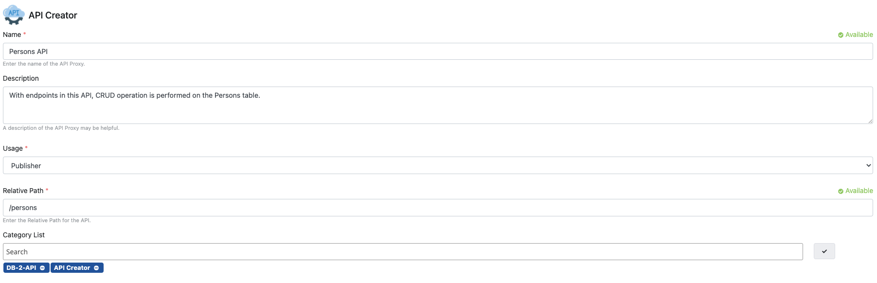 API Proxy oluşturma
