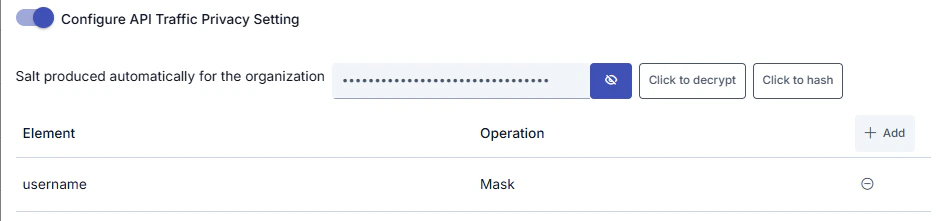 API Proxy Traffic Privacy Settings