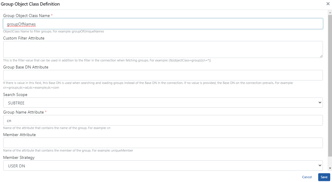 Group Object Class Definition