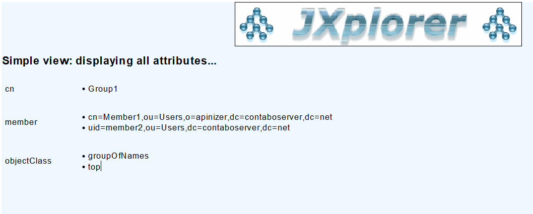 JXplorer Group Example