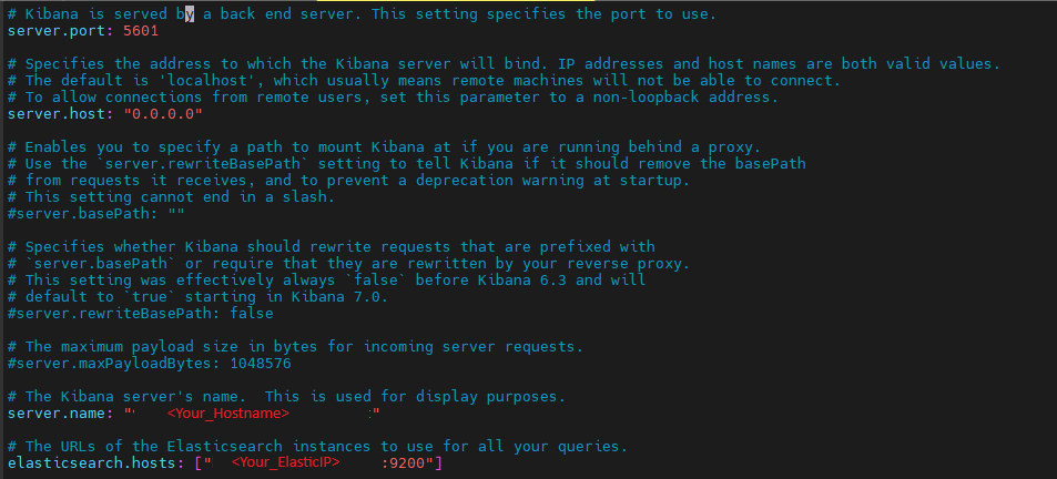 Kibana YML Configuration Linux