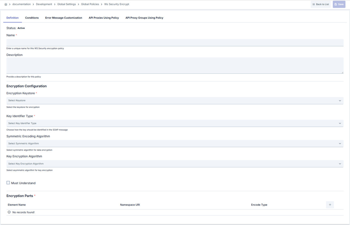 WS-Security Şifreleme Politikası