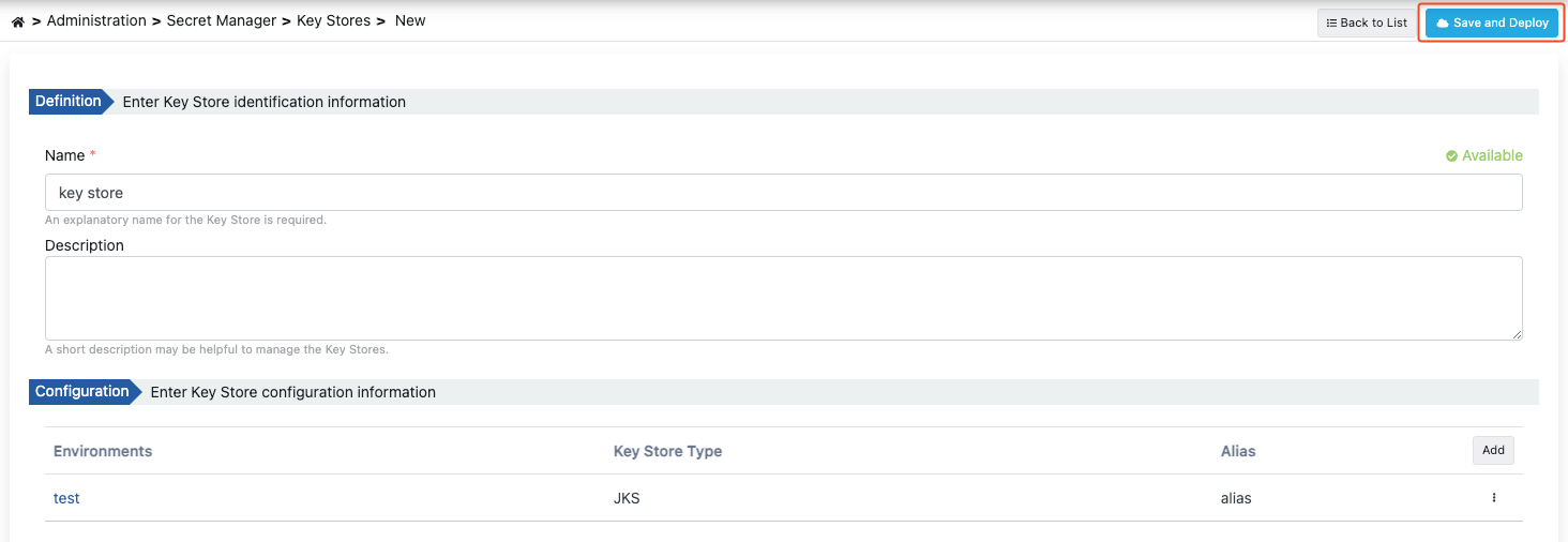 Key Store Kaydet ve Yükle