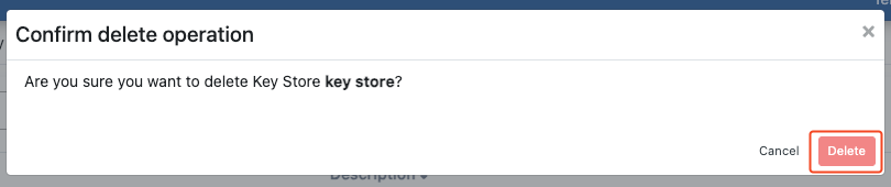 Key Store Silme Onayı