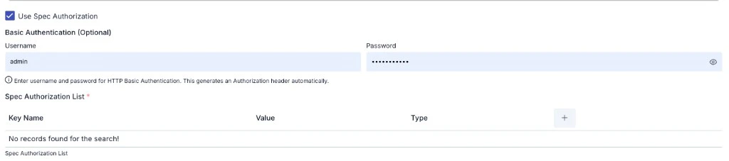 Spec Authorization enabled: Basic Authentication and Spec Authorization List